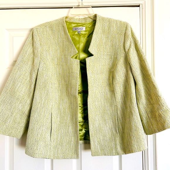 Kasper womens blazer Green Tweed Look Sz 18W - Picture 9 of 9